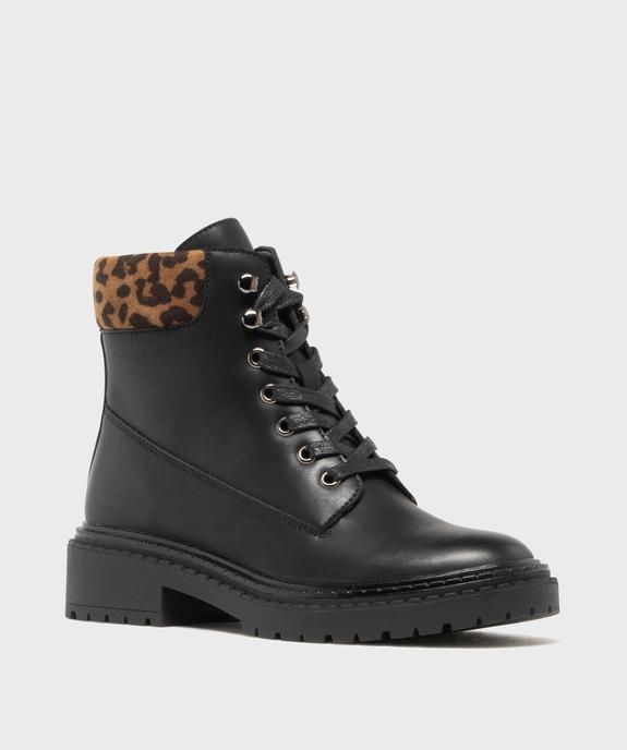 Boots à lacets et zip avec col texturé femme - Valentina Baldano vue3 - VALENTINA BALDA - GEMO