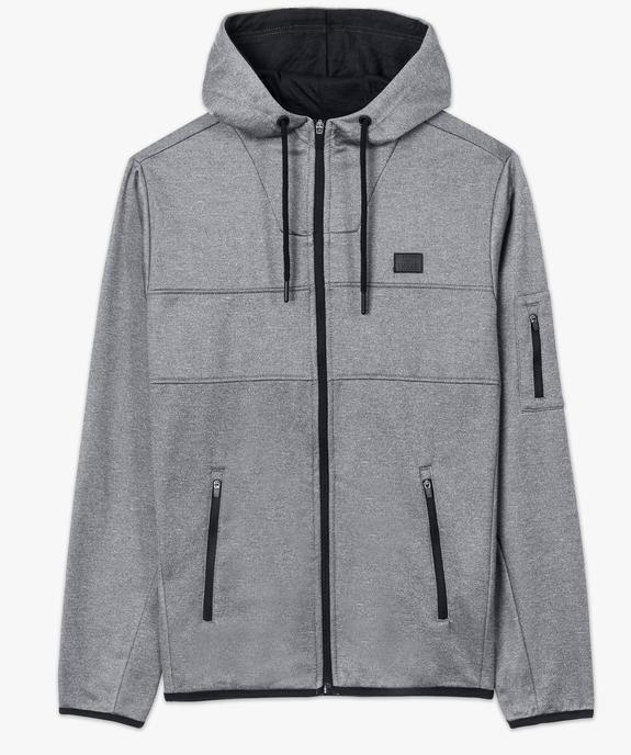 Sweat zippé pour homme avec capuche doublée vue4 - GEMO (HOMME) - GEMO