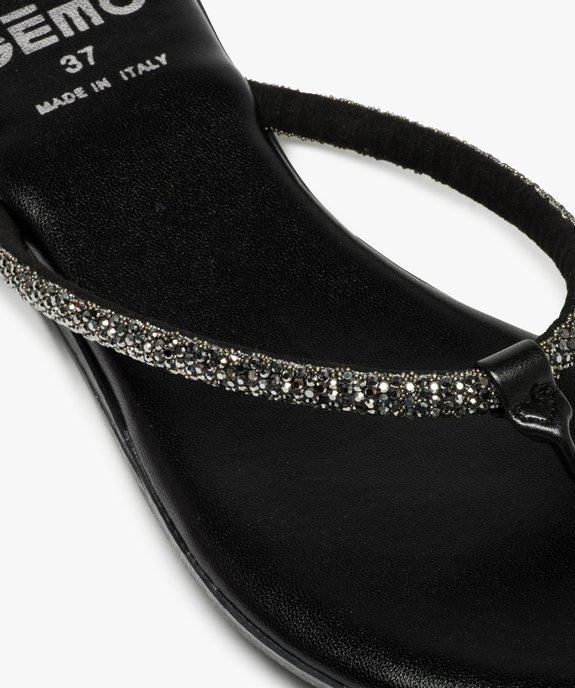 Sandales femme plates à entre-doigts couvert de strass vue6 - GEMO (CASUAL) - GEMO