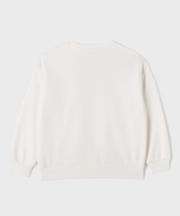 Sweat oversize avec inscription brodée fille vue3 - GEMO 4G FILLE - GEMO