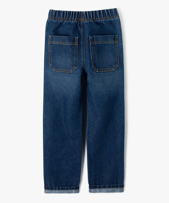 Jean Regular avec ceinture élastique garçon vue4 - GEMO 4G GARCON - GEMO