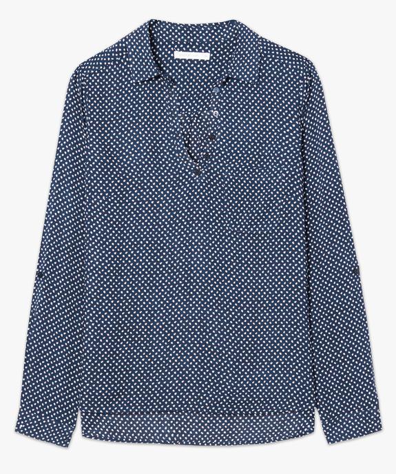 Blouse femme fluide à motifs et col v à boutons vue4 - GEMO(FEMME PAP) - GEMO