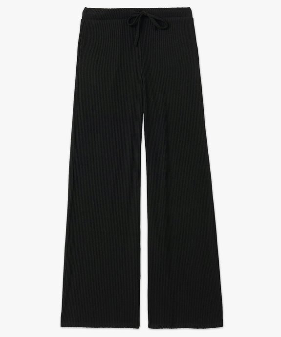 Bas de pyjama large en maille côtelée extra douce femme vue4 - GEMO 4G FEMME - GEMO