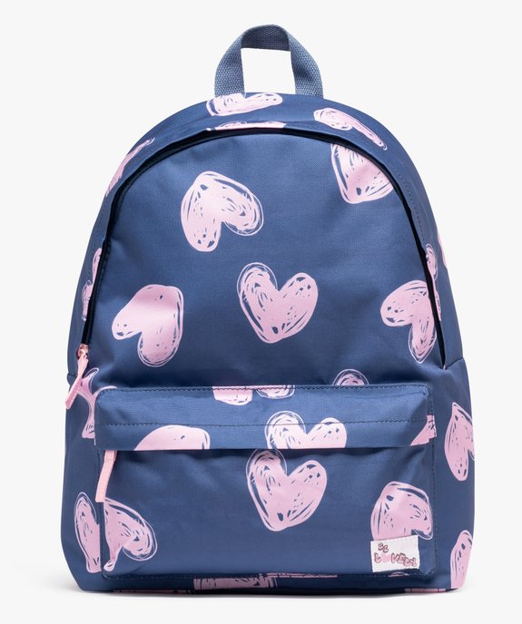 Sac à dos en toile à motifs coeurs fille vue1 - GEMO (ENFANT) - GEMO