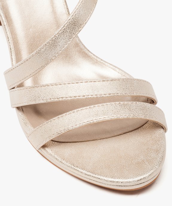 Sandales femme à talon haut en suédine avec brides vue6 - GEMO(URBAIN) - GEMO