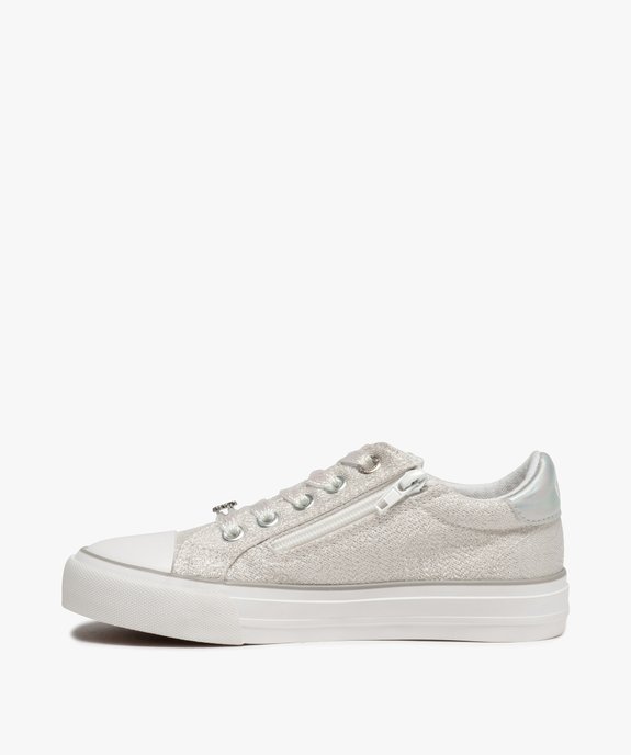 Baskets fille en toile à lacets et zip - LuluCastagnette vue3 - LULU CASTAGNETT - GEMO