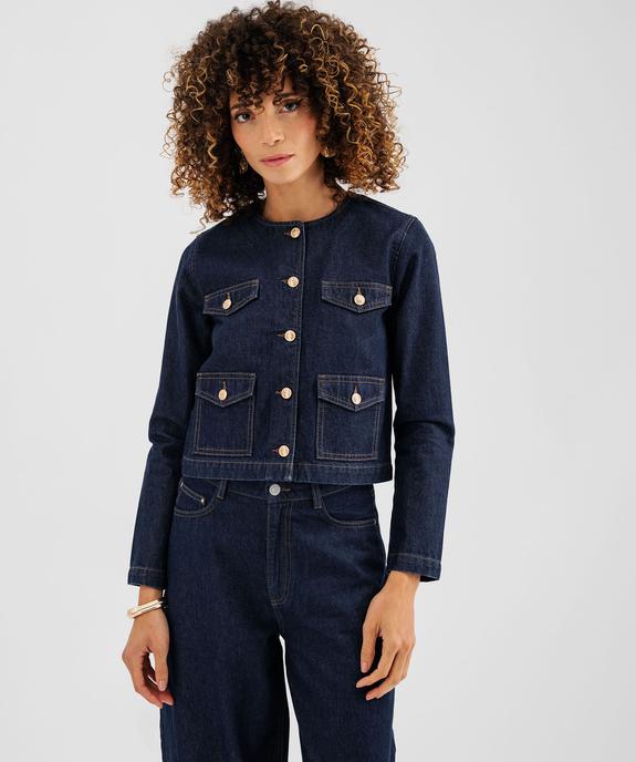 Veste en jean femme  vue1 - GEMO 4G FEMME - GEMO