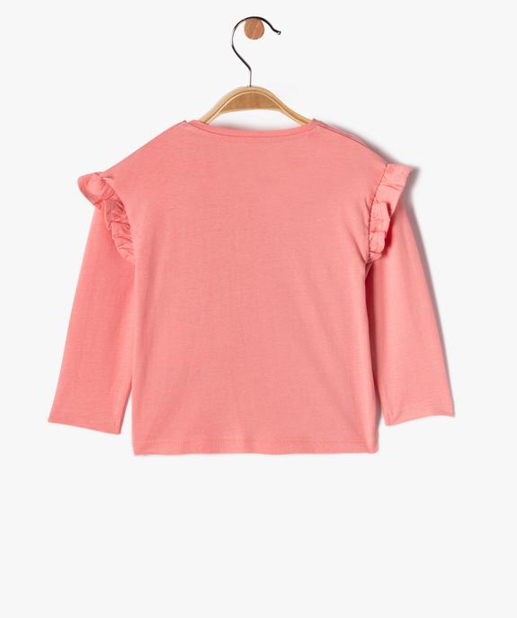Tee-shirt bébé fille avec inscription en sequins - LuluCastagnette vue3 - LULUCASTAGNETTE - GEMO