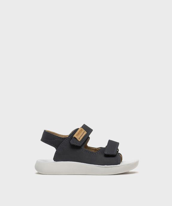 Sandales dessus cuir avec fermeture scratchs bébé garçon - Geox vue1 - GEOX - GEMO