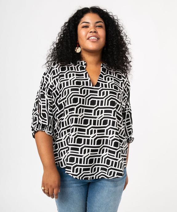 Blouse à manches chauve-souris imprimée femme grande taille vue1 - GEMO (G TAILLE) - GEMO