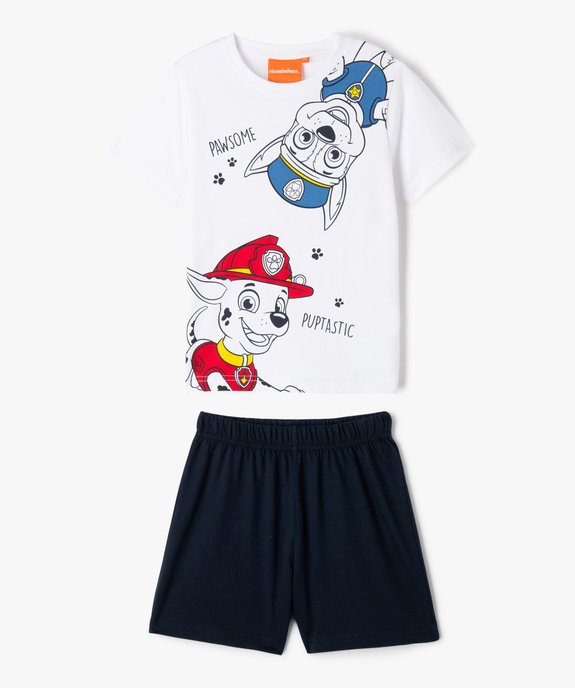 Pyjashort bicolore avec motif chiens garçon - Pat Patrouille vue1 - PAT PATROUILLE - GEMO