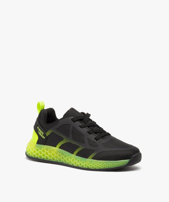 Baskets garçon bicolores en mesh fermeture lacets vue2 - GEMO 4G GARCON - GEMO