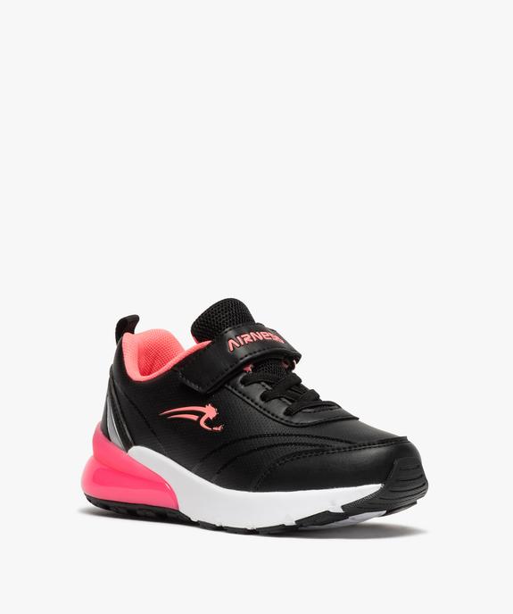 Baskets fille running bicolores à lacets et scratch - Airness vue2 - AIRNESS - GEMO