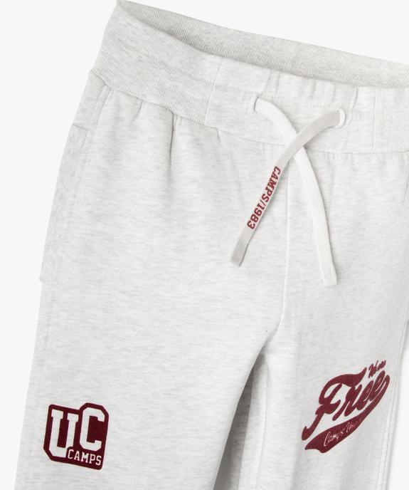 Pantalon de jogging avec inscriptions velours garçon - Camps United vue2 - CAMPS - GEMO