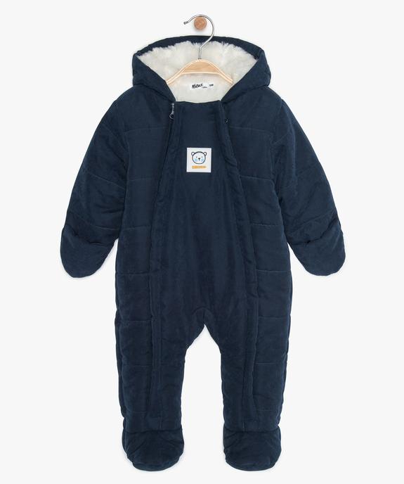 Combinaison pilote bébé garçon avec capuche et moufles  vue1 - GEMO 4G BEBE - GEMO