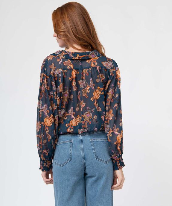 Blouse femme à motifs et rayures scintillantes vue3 - GEMO 4G FEMME - GEMO