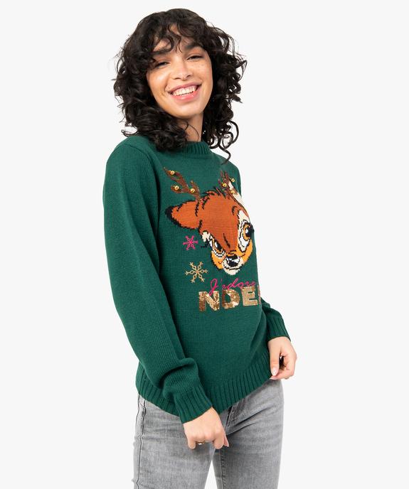 Pull de Noël femme avec motif Bambi - Disney vue1 - DISNEY - GEMO