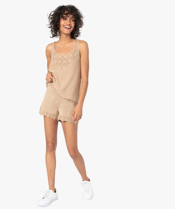 Débardeur femme pailleté en maille 3D innovante vue5 - GEMO 4G FEMME - GEMO