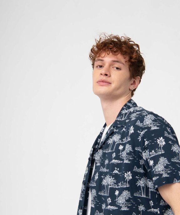 Chemise homme à manches courtes tropical en viscose fluide imprimée  vue5 - GEMO 4G HOMME - GEMO