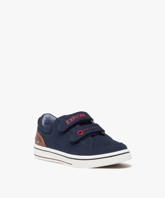 Baskets garçon en toile denim à double scratch et contrefort fantaisie vue3 - BUGGY GEMO FOR GOOD - GEMO