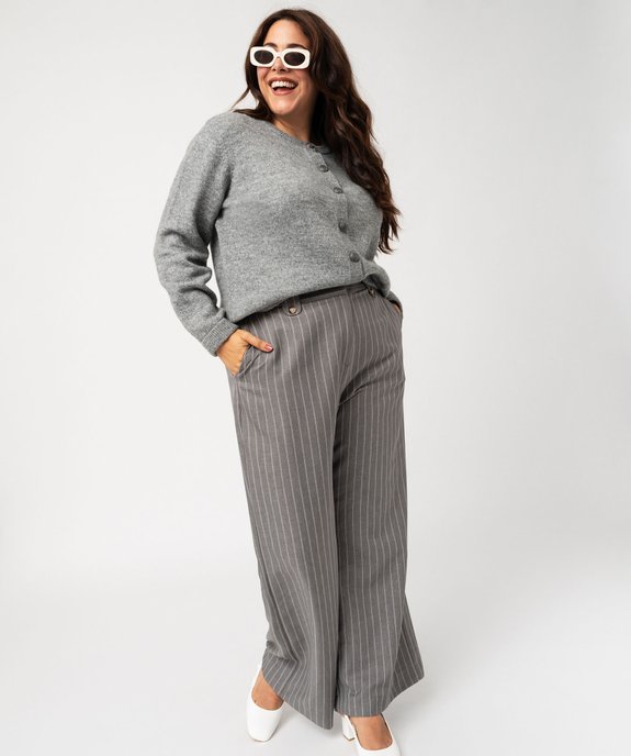 Gilet lainage avec col rond et boutons fantaisie femme grande taille vue5 - GEMO (G TAILLE) - GEMO
