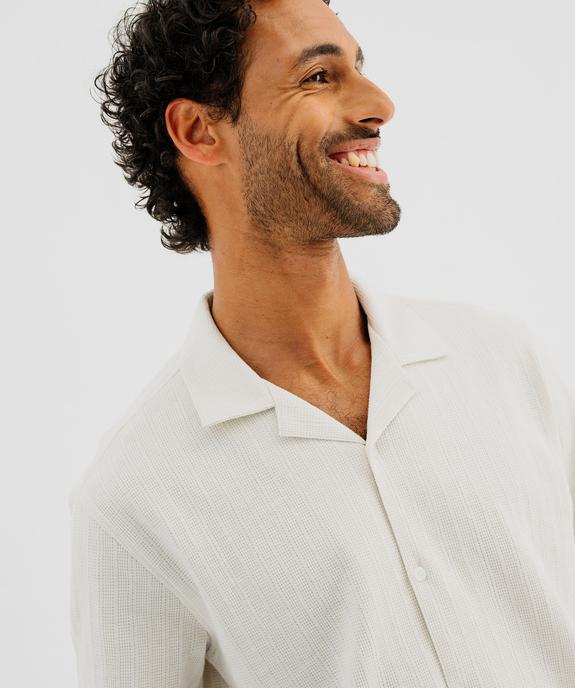 Chemise manches courtes en maille fantaisie avec col cubain homme vue2 - GEMO (HOMME) - GEMO