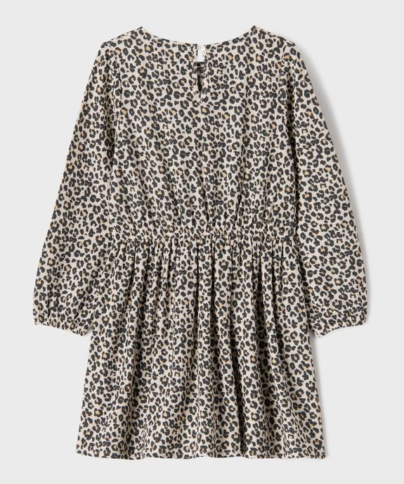 Robe courte à manches longues en maille texturée extensible fille vue3 - GEMO (ENFANT) - GEMO