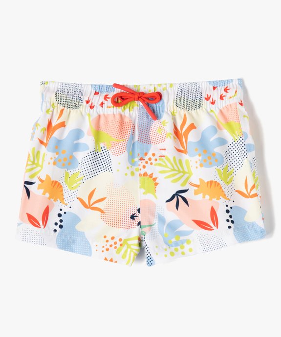 Short de bain bébé garçon à motif feuillages et dino vue1 - GEMO(BEBE DEBT) - GEMO
