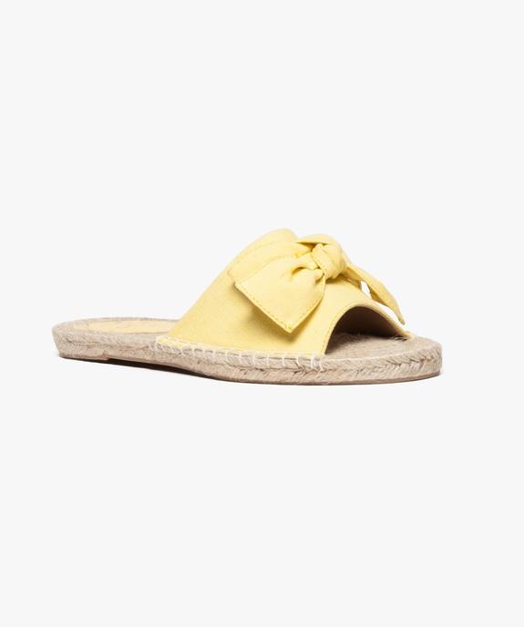 Mules ouvertes femme avec noeud sur le dessus et semelle corde vue2 - GEMO (CASUAL) - GEMO