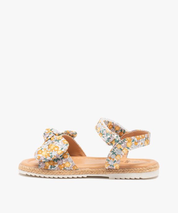 Sandales fille dessus tissu et semelle ornée de corde vue3 - GEMO (ENFANT) - GEMO