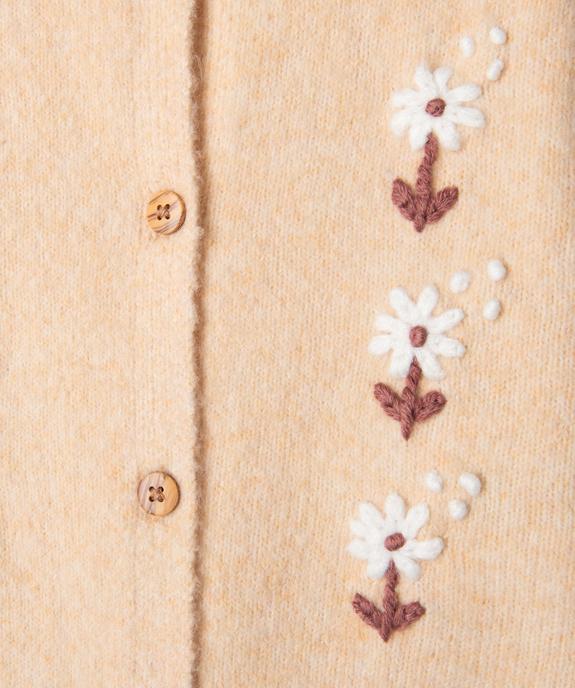 Gilet col rond à motifs fleuris bébé fille vue2 - GEMO 4G BEBE - GEMO