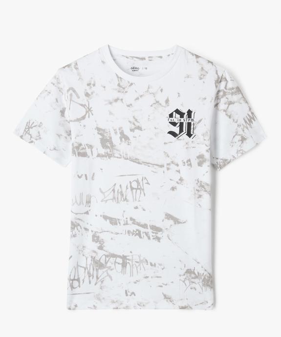Tee-shirt manches courtes en coton imprimé garçon vue1 - GEMO (JUNIOR) - GEMO
