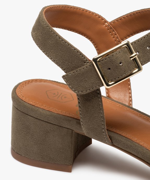 Sandales femme à brides matelassées en suédine et petit talon vue6 - GEMO(URBAIN) - GEMO