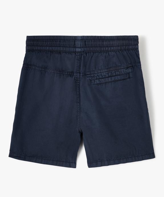 Bermuda garçon en toile au coloris unique et à taille élastiquée vue3 - GEMO (JUNIOR) - GEMO