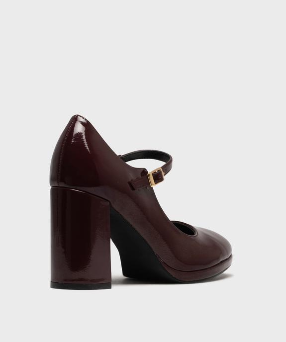 Escarpins vernis à brides avec talon bloc femme - Follow Me vue4 - FOLLOW ME - GEMO