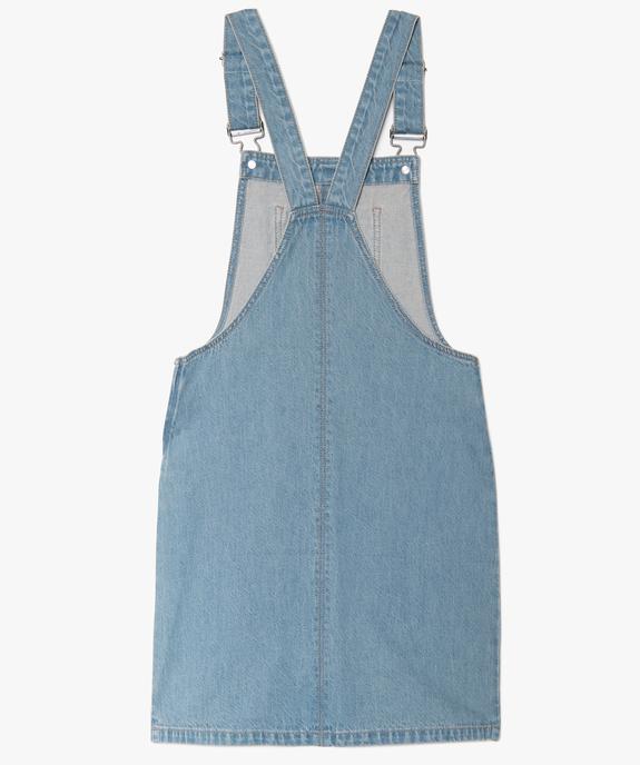 Robe salopette fille en jean vue3 - GEMO (JUNIOR) - GEMO