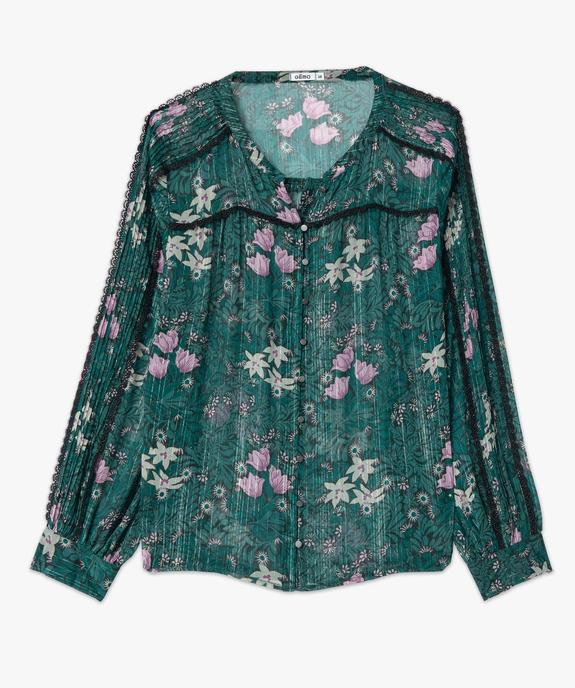 Blouse femme en voile à manches longues vue4 - GEMO(FEMME PAP) - GEMO