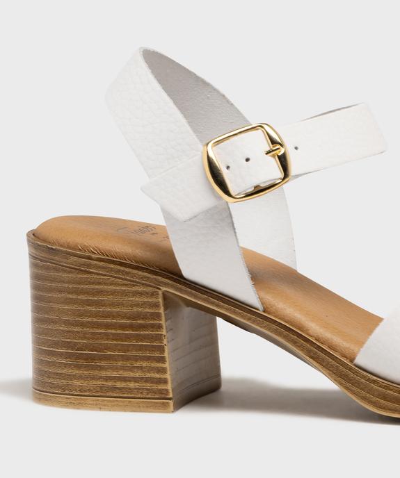 Sandales à talon et larges brides en cuir femme - Tanéo vue6 - TANEO - GEMO