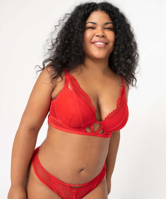 Soutien-gorge femme grande taille emboîtant à découpes fantaisie vue1 - GEMO(HOMWR FEM) - GEMO