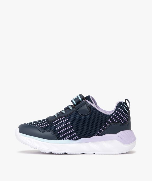 Baskets fille en mesh style jogger avec scratch et pointillés colorés vue3 - BE SOMEONE - GEMO