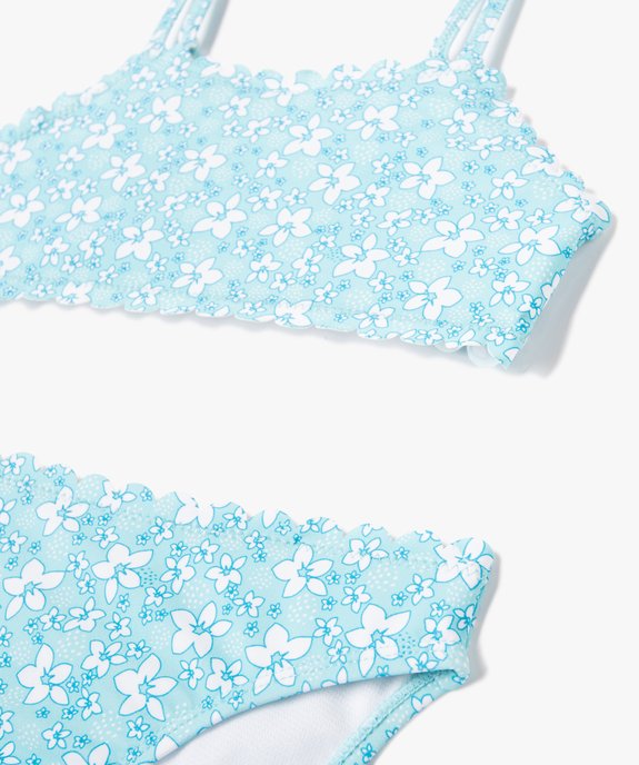 Maillot de bain fille 2 pièces à motifs fleuris et finitions dentelées vue2 - GEMO (ENFANT) - GEMO