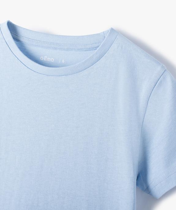 Tee-shirt à manches courtes en coton uni garçon vue2 - GEMO (ENFANT) - GEMO
