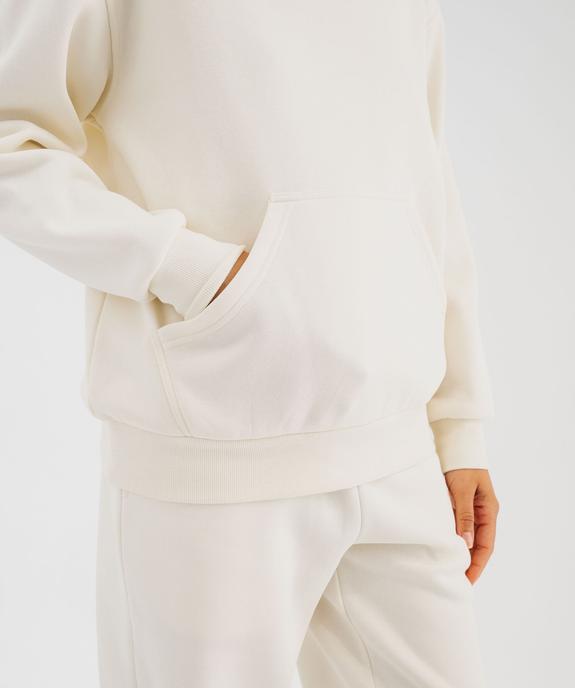Sweat à capuche en molleton uni femme vue3 - GEMO 4G FEMME - GEMO