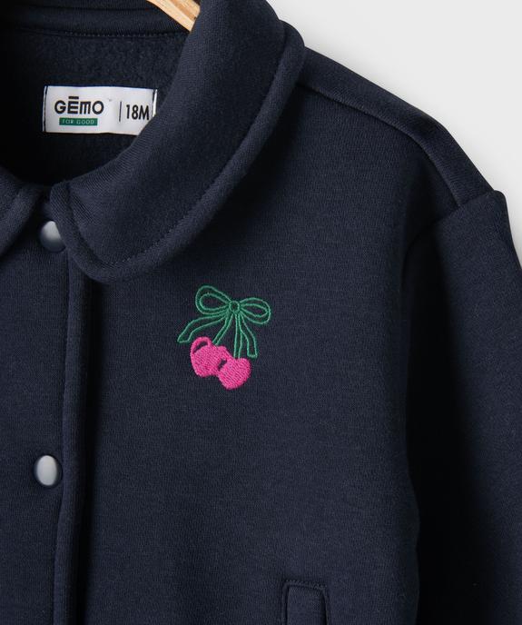Sweat à pression avec petit col bébé fille vue3 - GEMO 4G BEBE - GEMO
