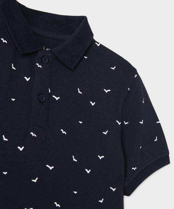 Polo manches courtes à micro motifs garçon vue2 - GEMO 4G GARCON - GEMO