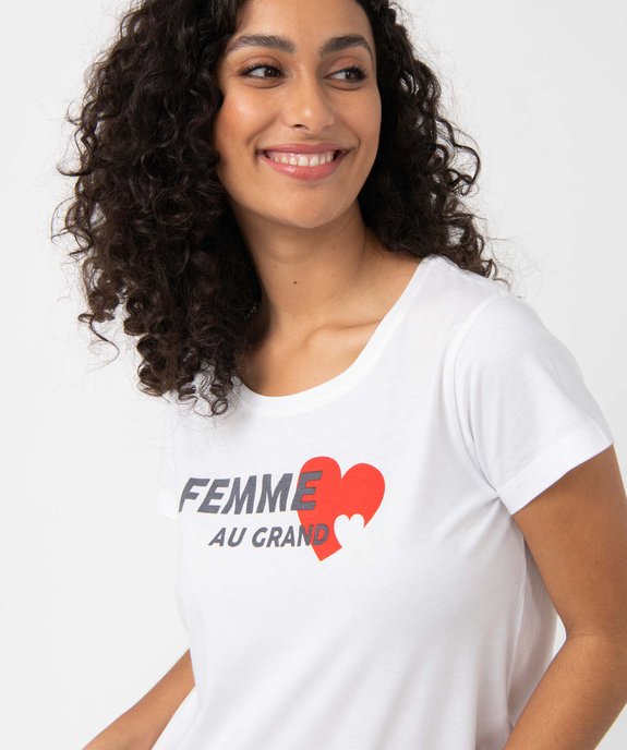 Pyjama femme bicolores avec motifs coeurs vue5 - GEMO(HOMWR FEM) - GEMO