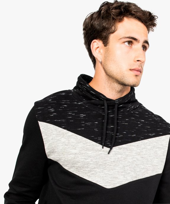 Sweat à col châle avec motifs chevrons vue2 - GEMO (HOMME) - GEMO