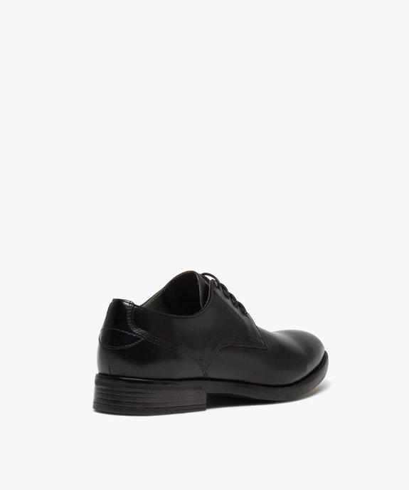 Derbies homme unies en cuir à lacets ronds  vue4 - GEMO(URBAIN) - GEMO