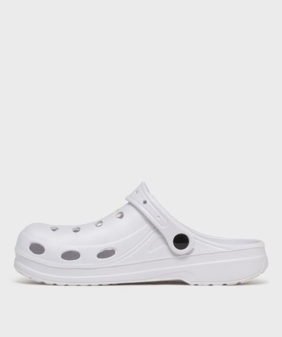 Sabots souples dessus uni perforé femme vue3 - GEMO (PLAGE) - GEMO