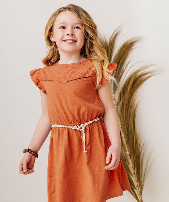 Robe fille en maille avec buste brodé et manches à volants vue14 - GEMO 4G FILLE - GEMO